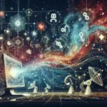 "Astrology streaming platform interface showcasing AI-generated zodiac-based drama storylines, with vibrant astrological symbols and interactive features."